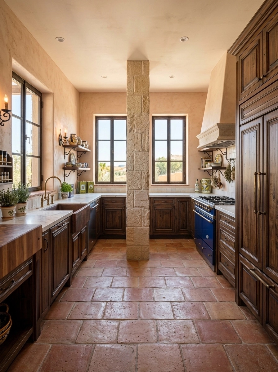 Kitchen interior in Mediterranean style — photo by GenRoom AI