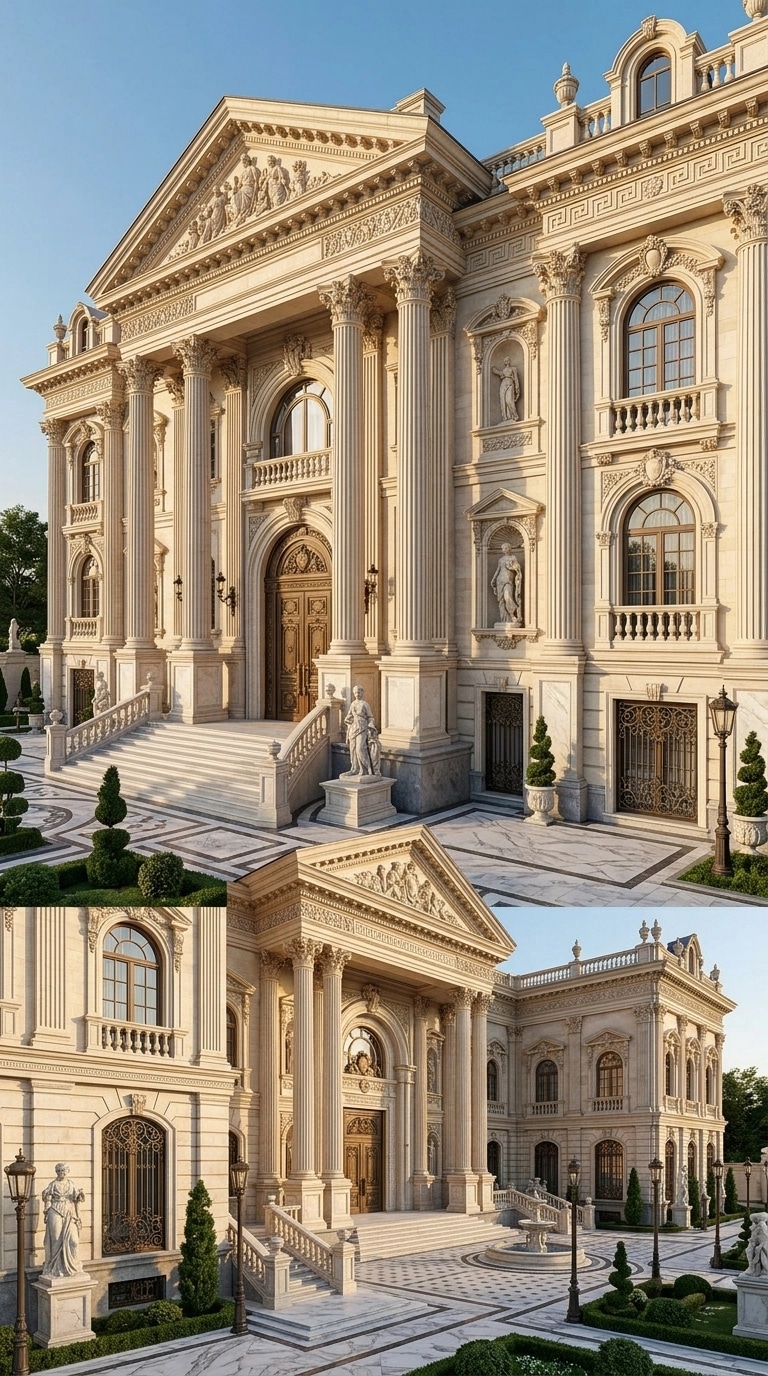 Neoclassic Facade Facade design — facade photo by GenRoom AI