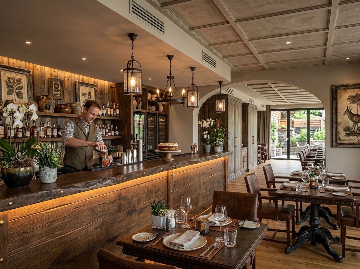 Interior design in Rustic style — restaurant by GenRoom AI