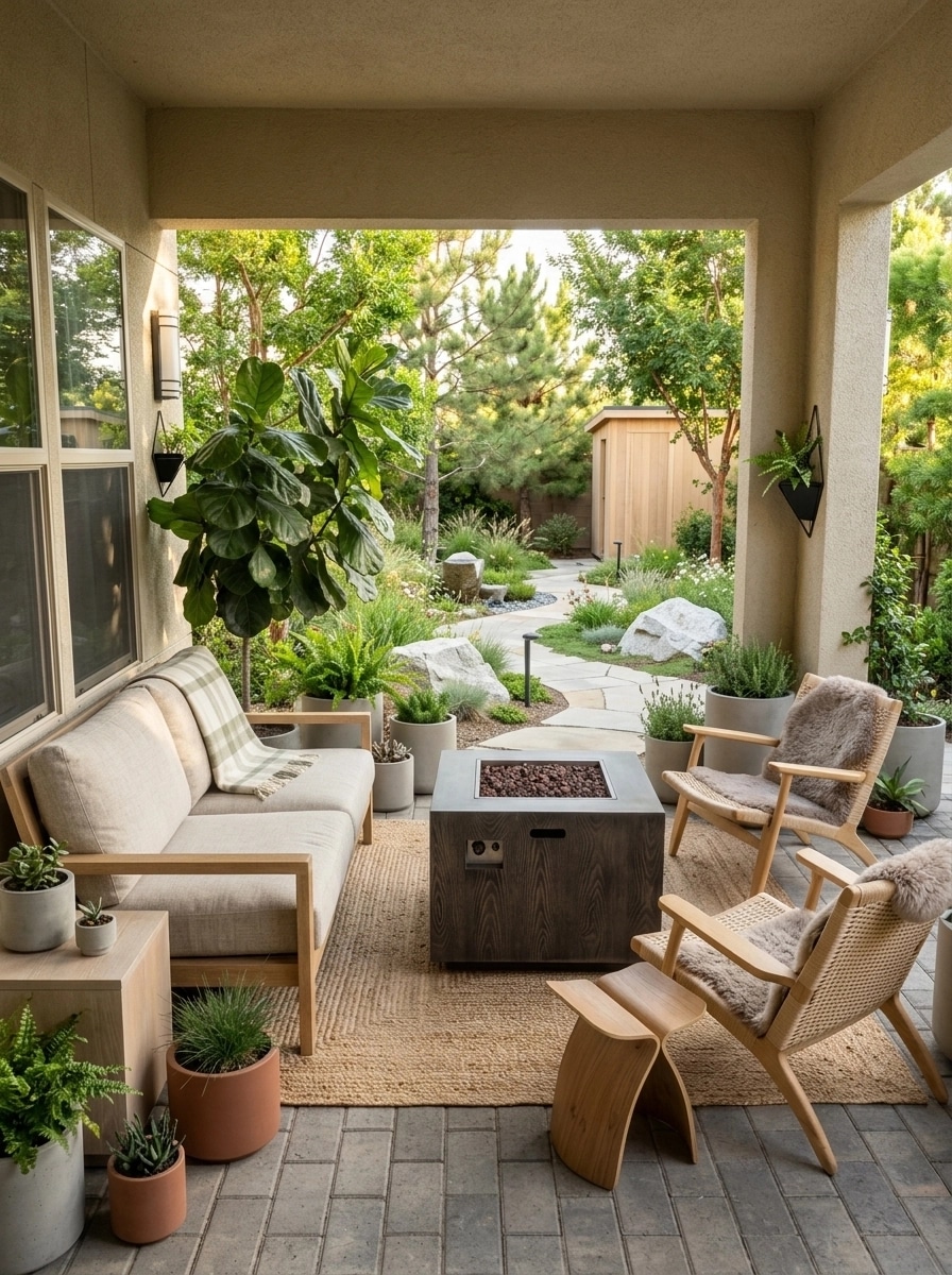 Landscape design in Scandinavian Garden style — Yard by GenRoom AI