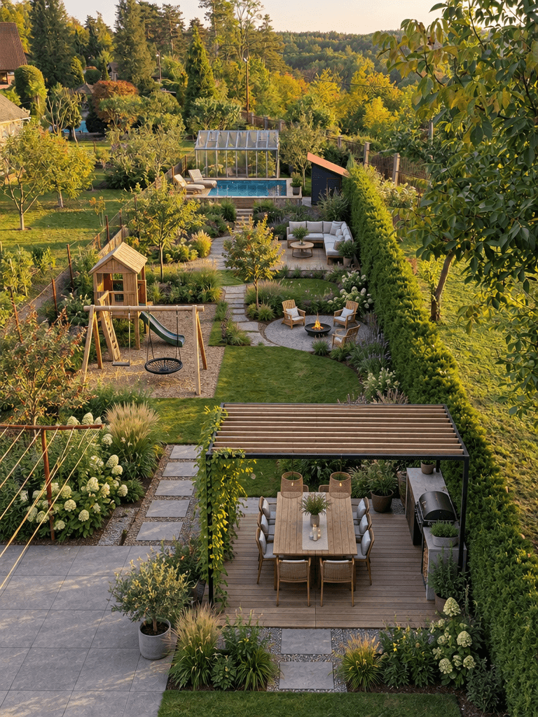 Yard design in Scandinavian Garden style — photo by GenRoom AI