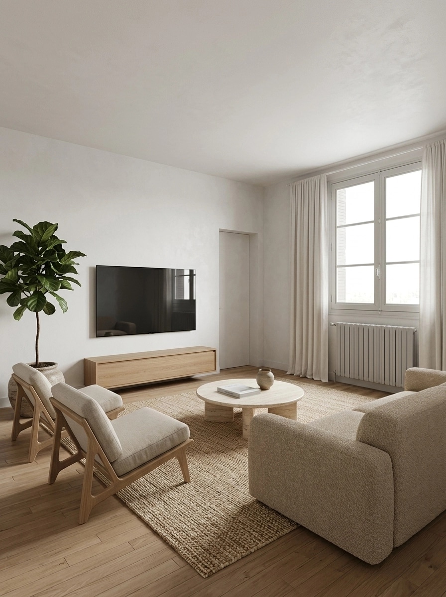 Interior design in Minimalism style — Living Room by GenRoom AI
