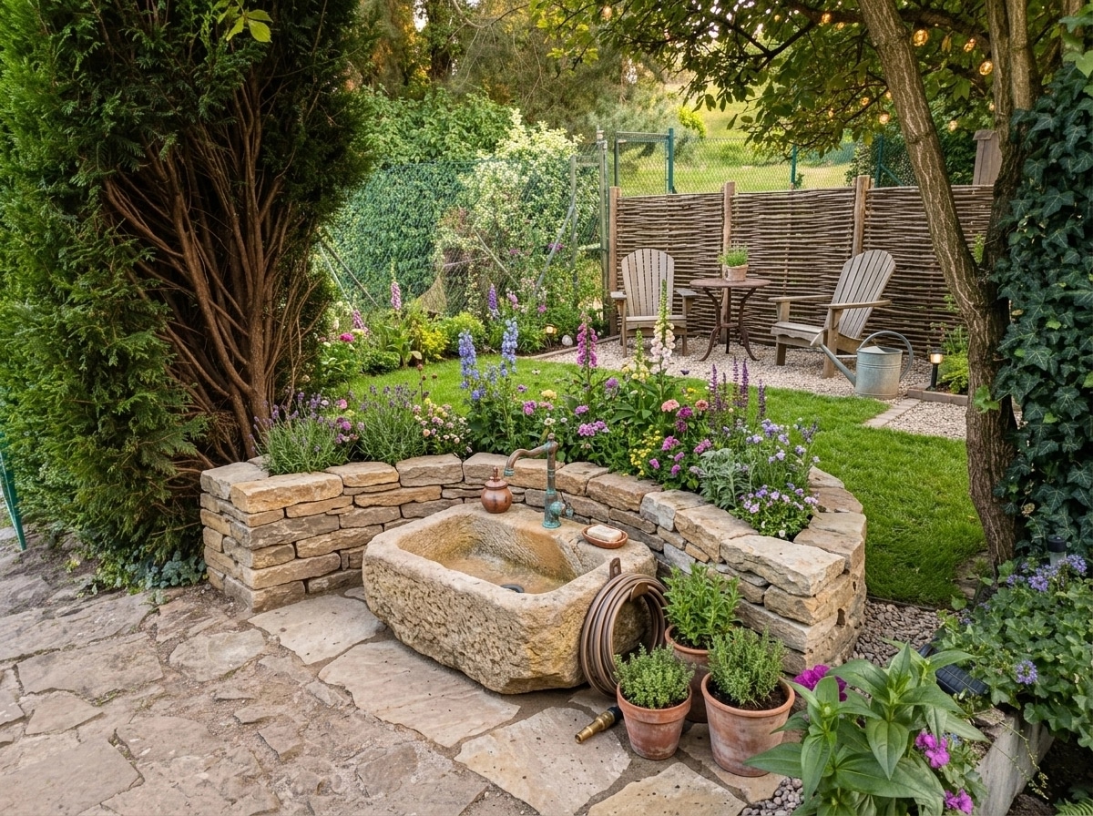 Country Rustic Garden Yard design — yard photo by GenRoom AI
