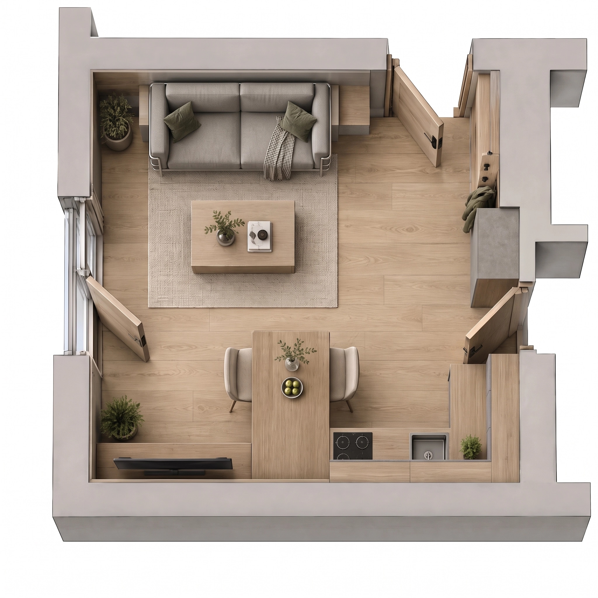Interior design in Minimalism style — Living Room by GenRoom AI