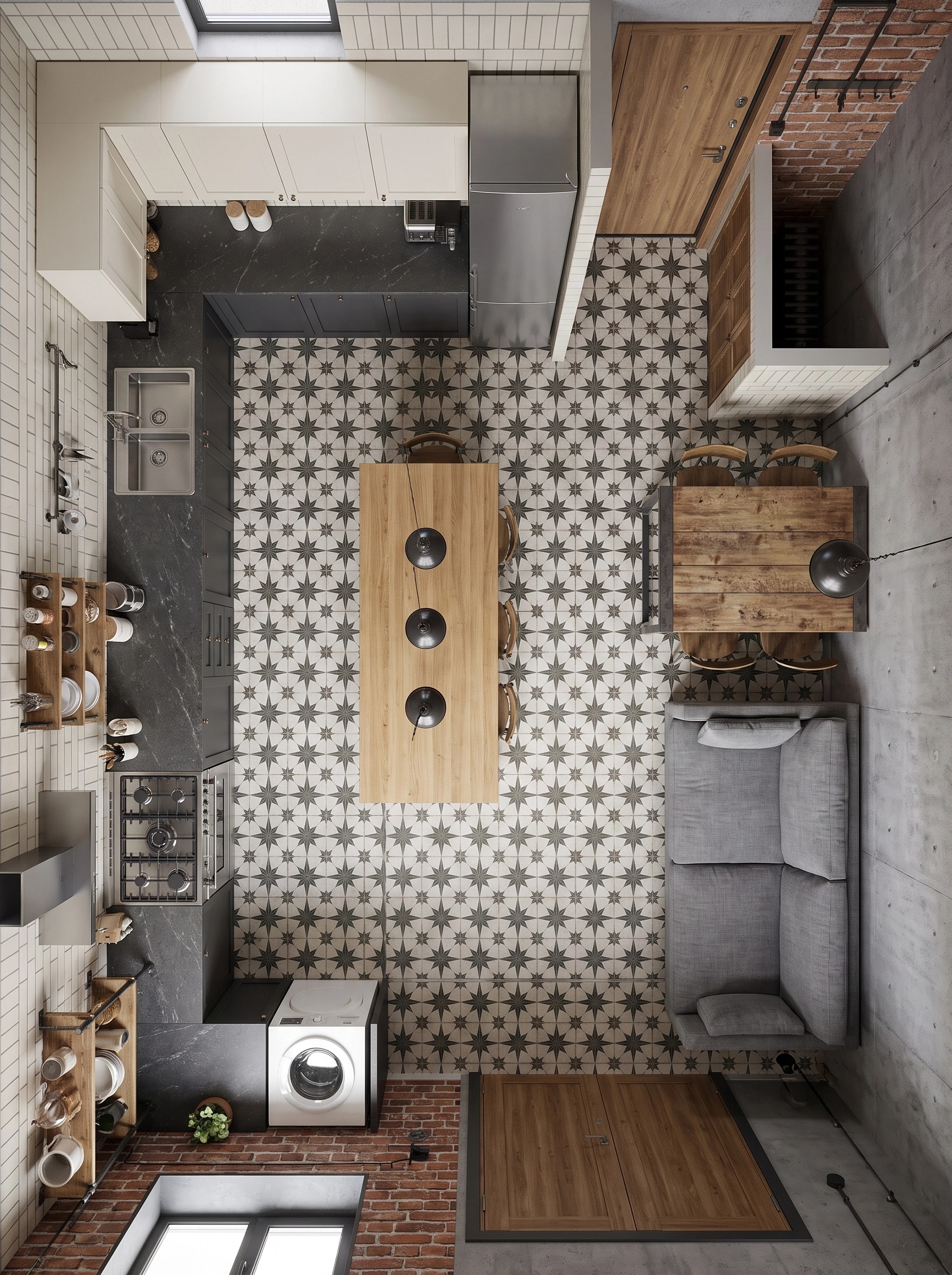 Interior design in Loft / Industrial style — Living Room by GenRoom AI