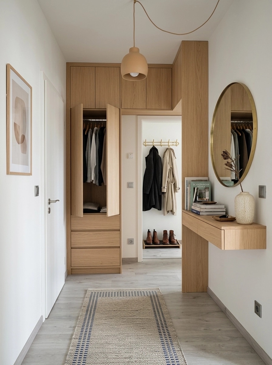Hallway interior in Scandinavian style — photo by GenRoom AI