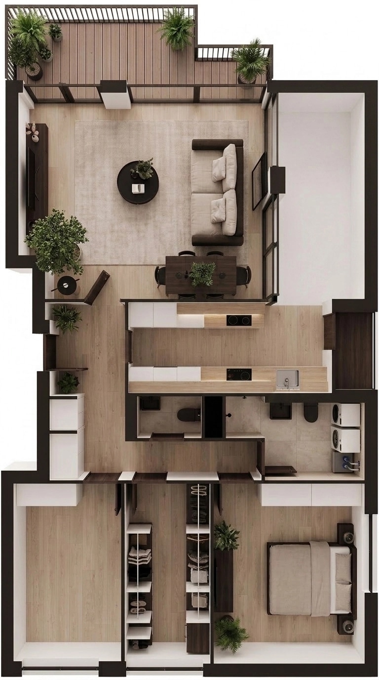 Interior design in Minimalism style — Living Room by GenRoom AI
