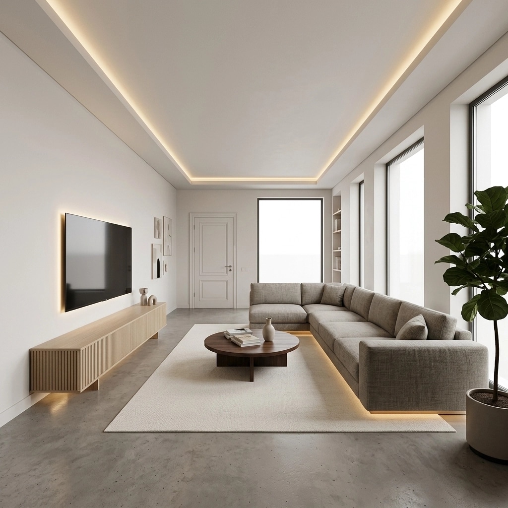Interior design in Minimalism style — Living Room by GenRoom AI