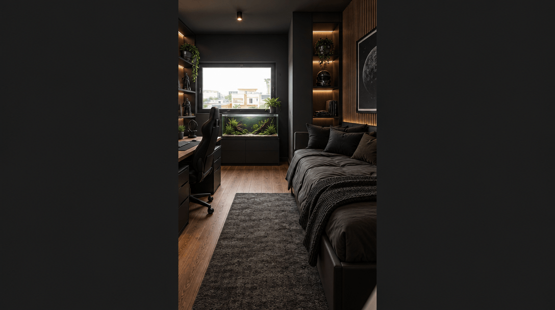 Blacktec Bedroom design — interior photo by GenRoom AI