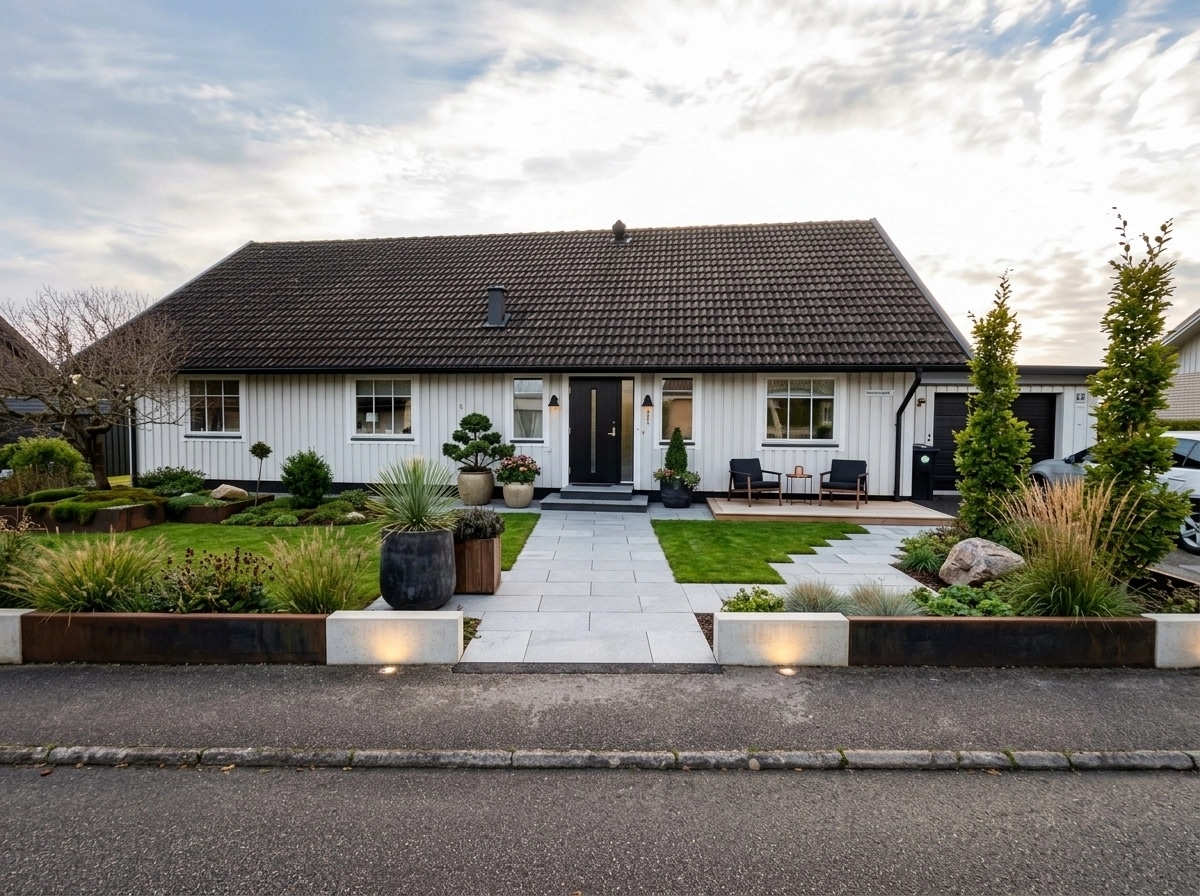 Landscape design in Scandinavian Garden style — Yard by GenRoom AI