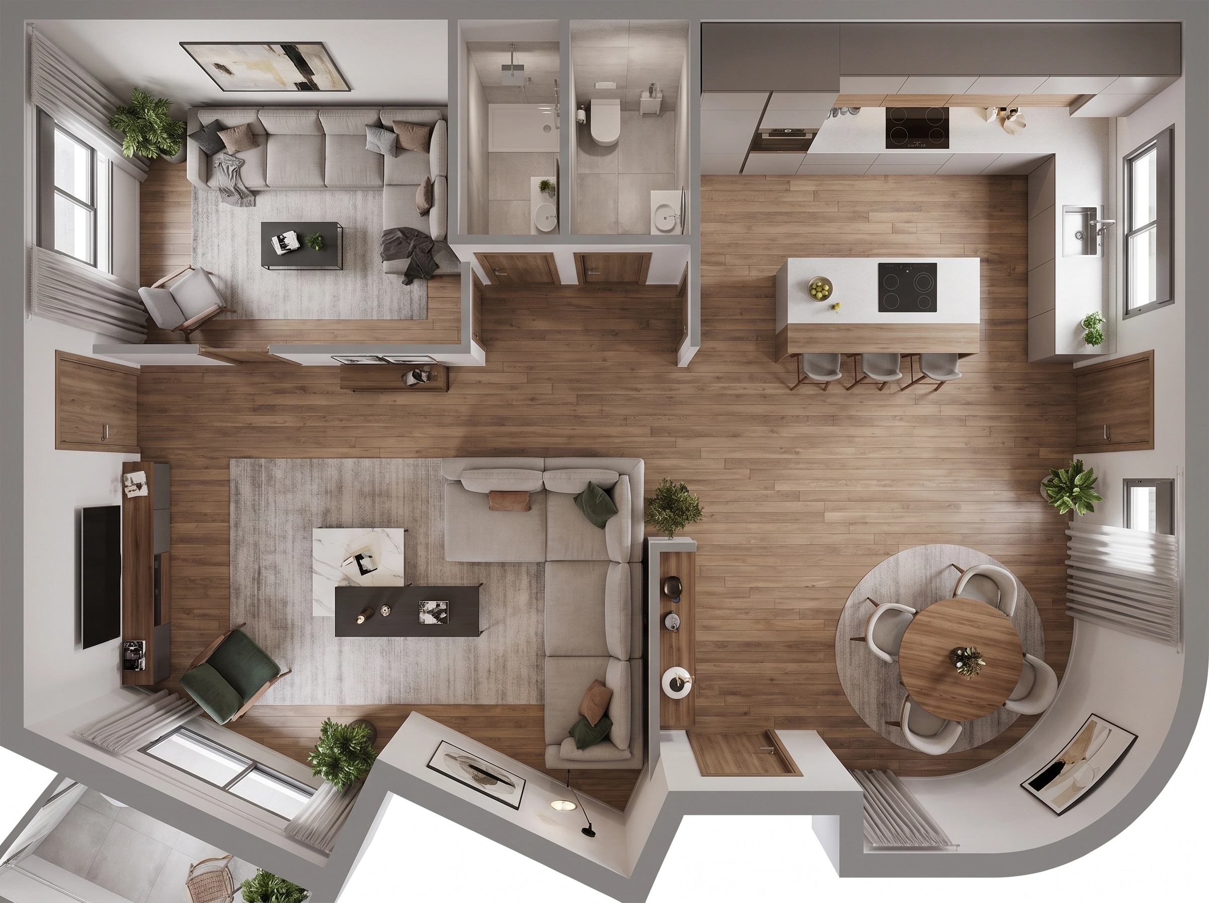 Interior design in Contemporary style — Living Room by GenRoom AI