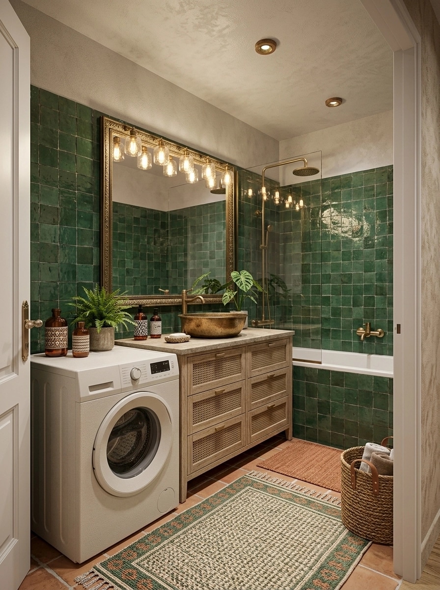 Bohemian Bathroom design — interior photo by GenRoom AI