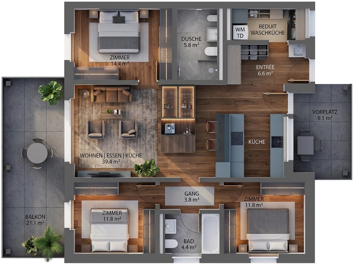 Interior design in Contemporary style — Living Room by GenRoom AI