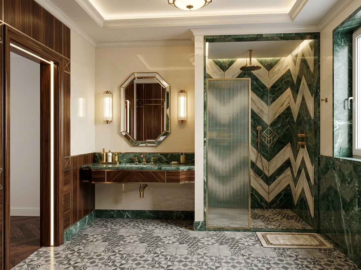 Art Deco Bathroom design — interior photo by GenRoom AI