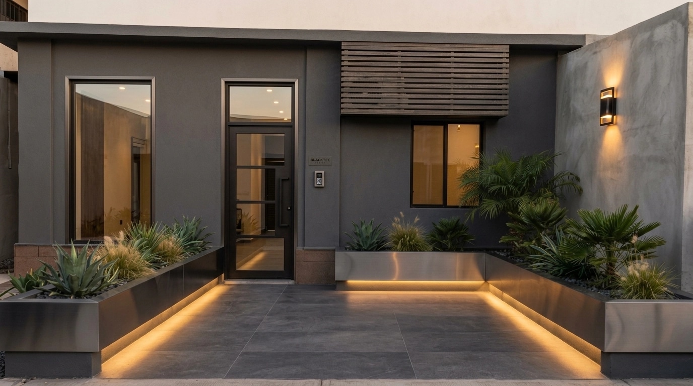 Facade design in Blacktec Facade style — Facade by GenRoom AI