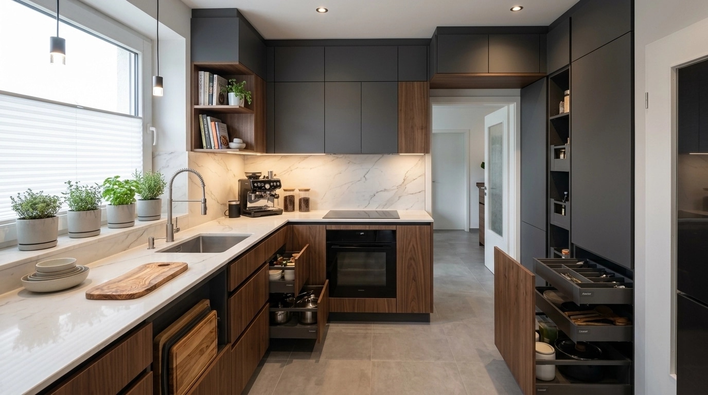 Kitchen interior in Contemporary style — photo by GenRoom AI