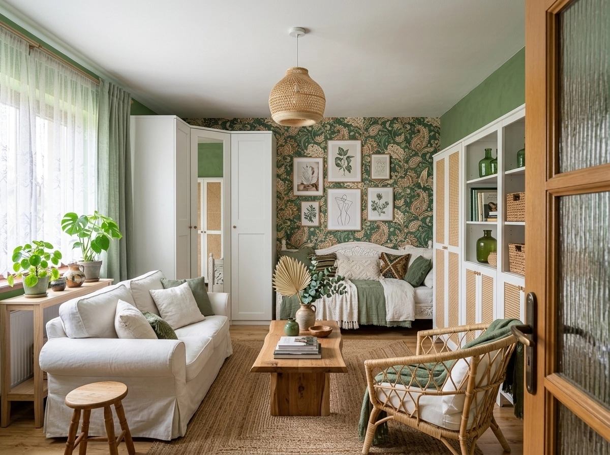Interior design in Bohemian style — Living Room by GenRoom AI