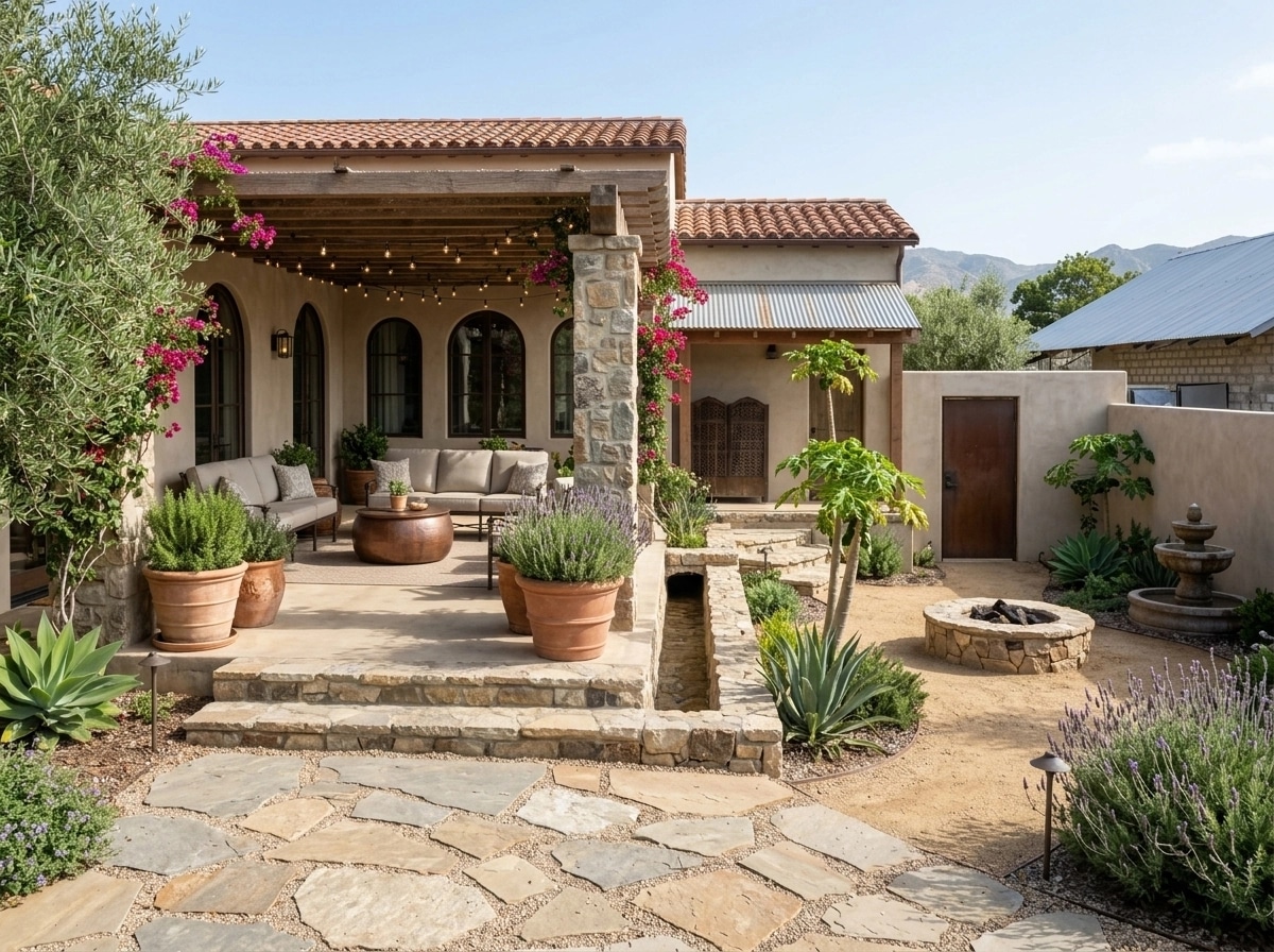 Landscape design in Mediterranean Yard style — Yard by GenRoom AI