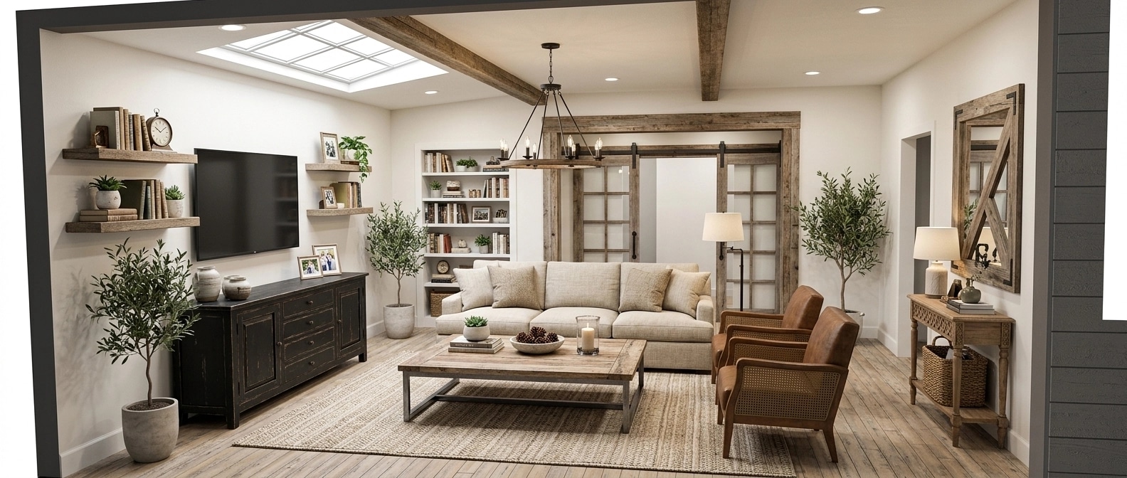 Modern Farmhouse Living Room design — interior photo by GenRoom AI