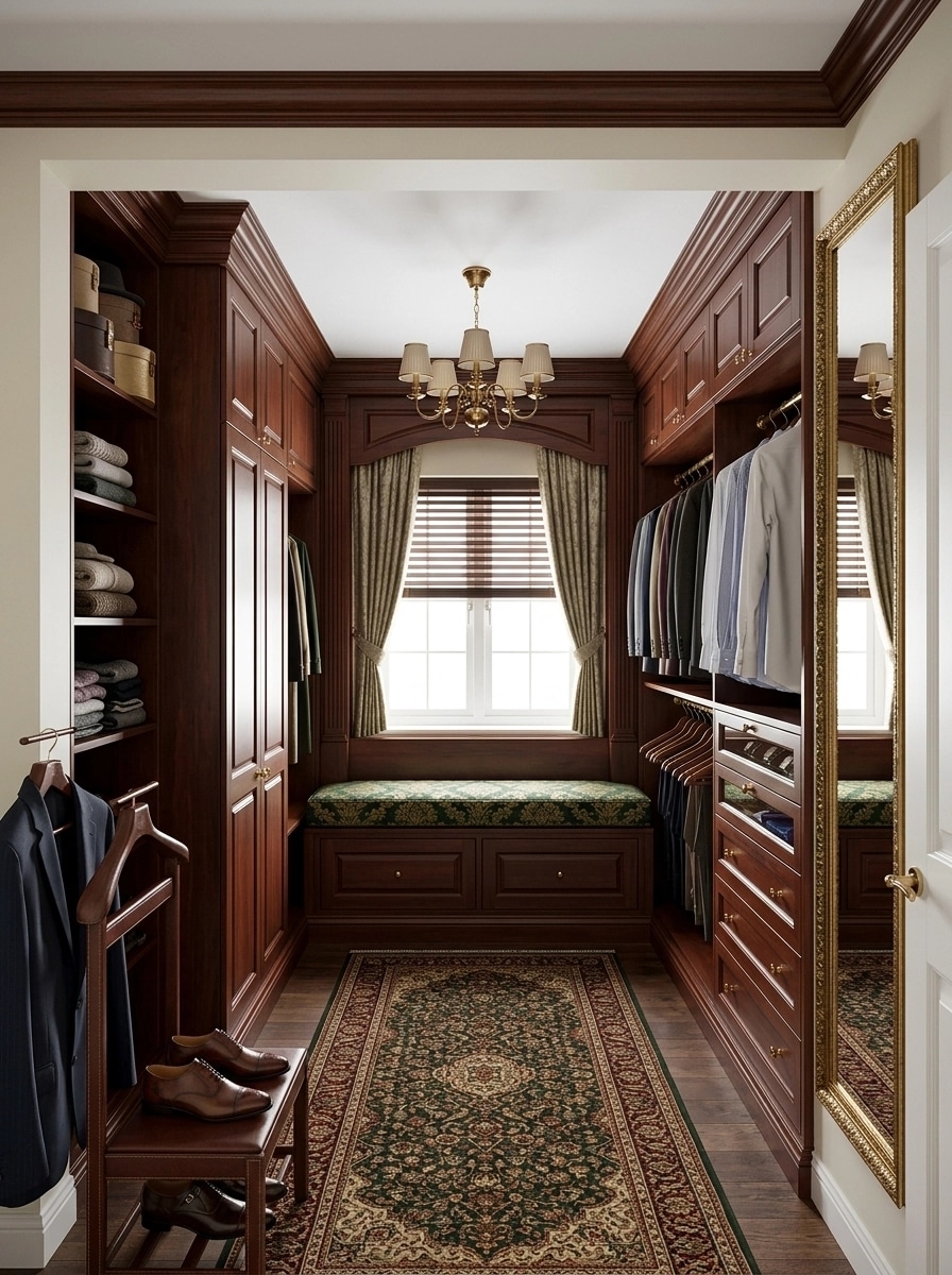 Interior design in British style — wardrobe by GenRoom AI