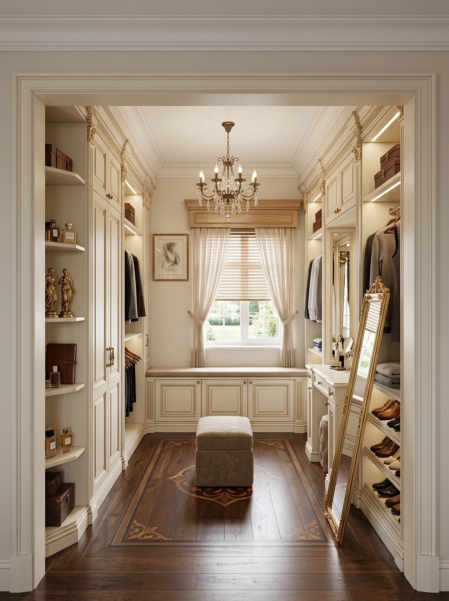 Interior design in Neoclassic style — wardrobe by GenRoom AI