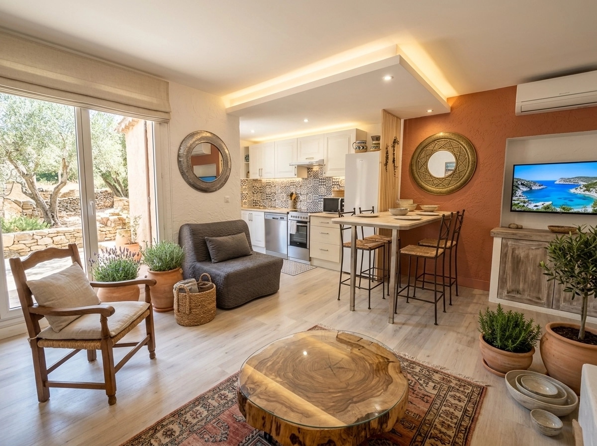 Diseño de interiores en estilo Mediterranean — Salón por GenRoom AI