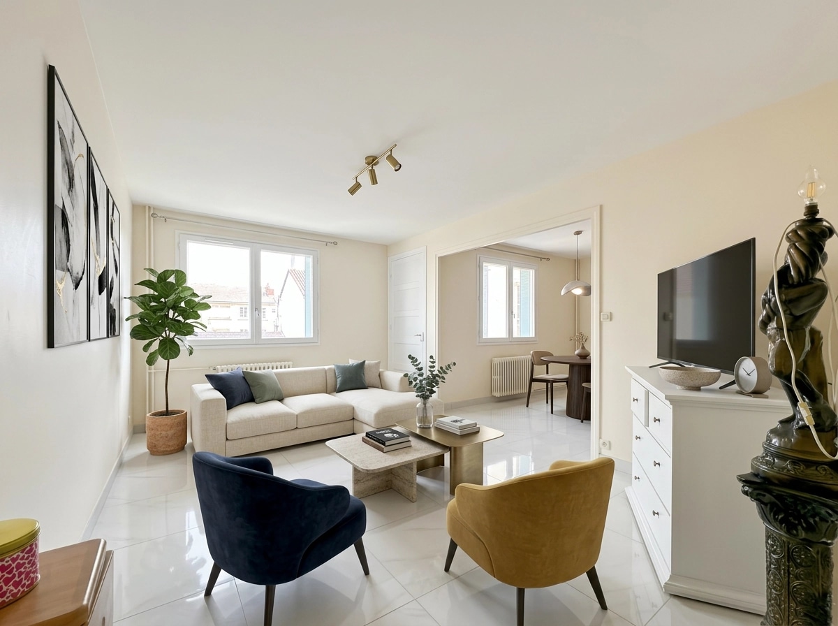 Interior design in Minimalism style — Living Room by GenRoom AI