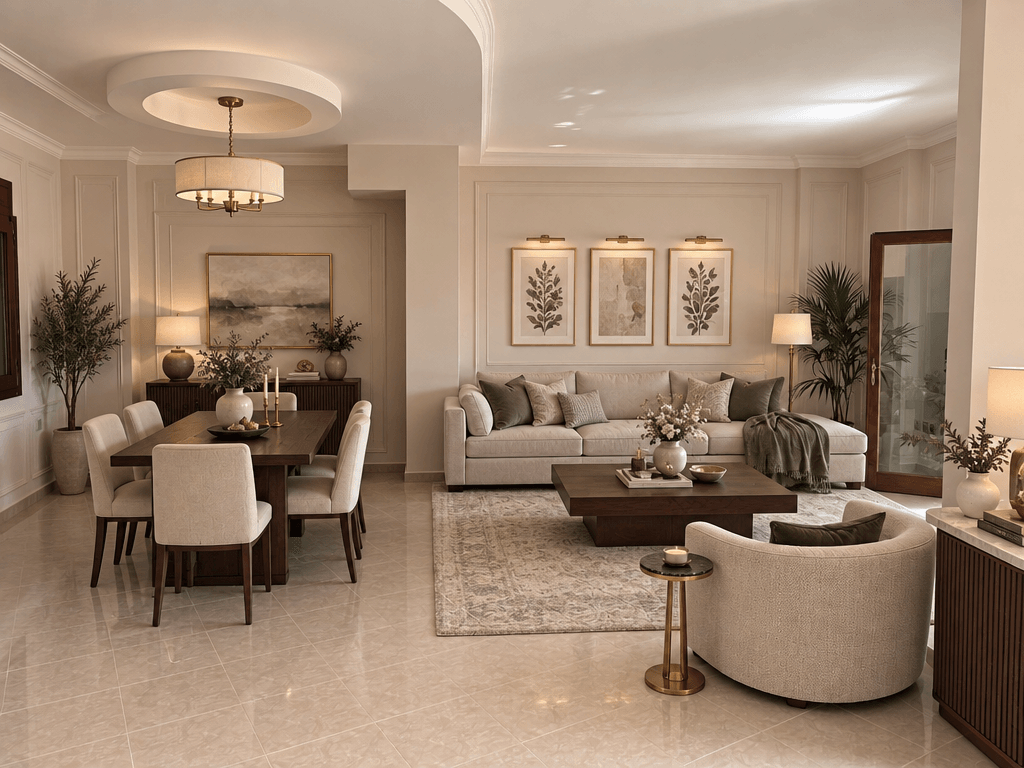 Interior design in Neoclassic style — Living Room by GenRoom AI