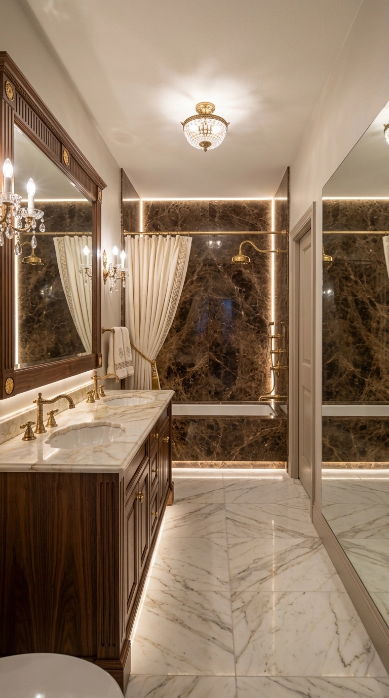 Bathroom interior in Neoclassic style — photo by GenRoom AI