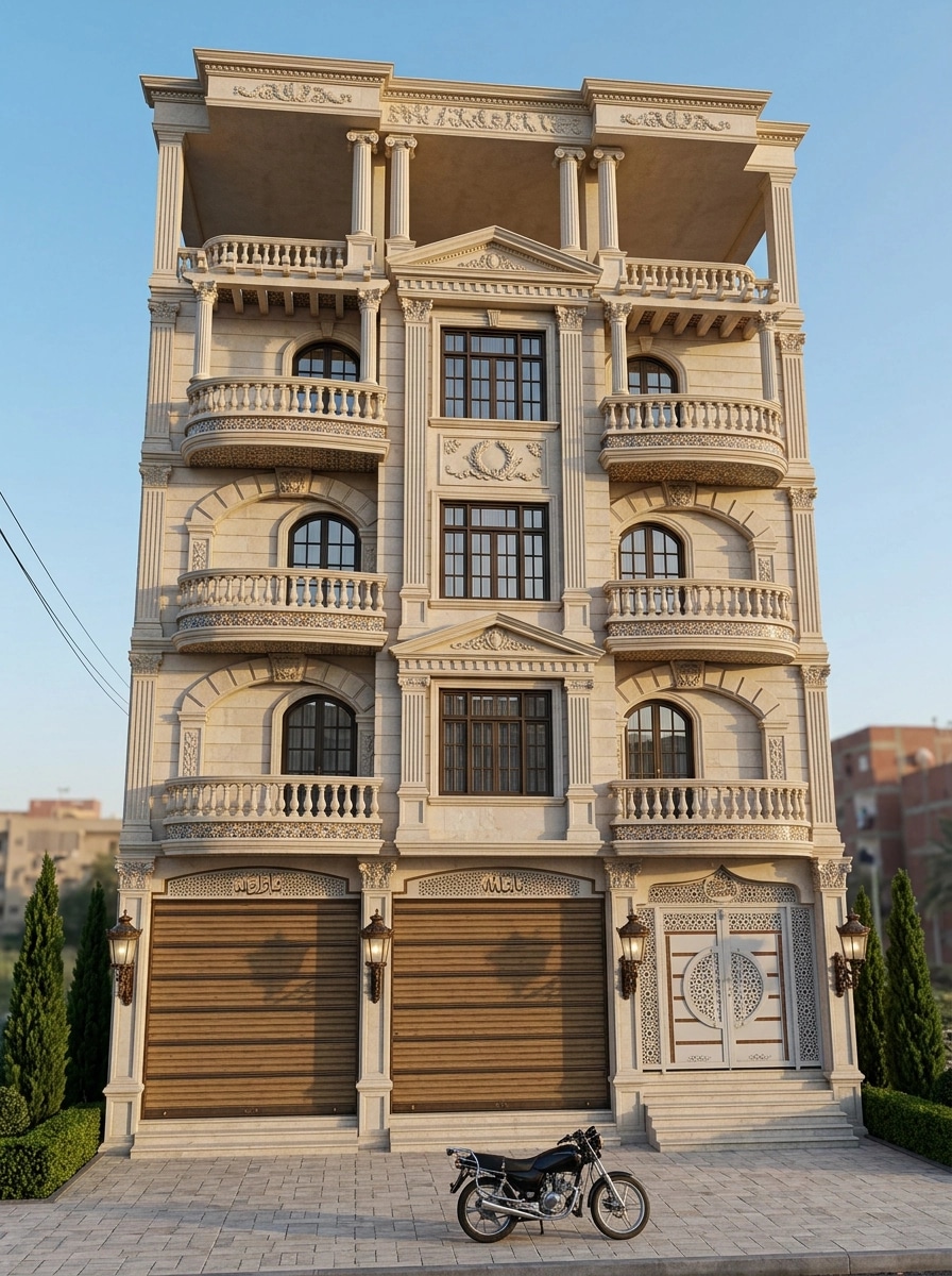 Neoclassic Facade Facade design — facade photo by GenRoom AI