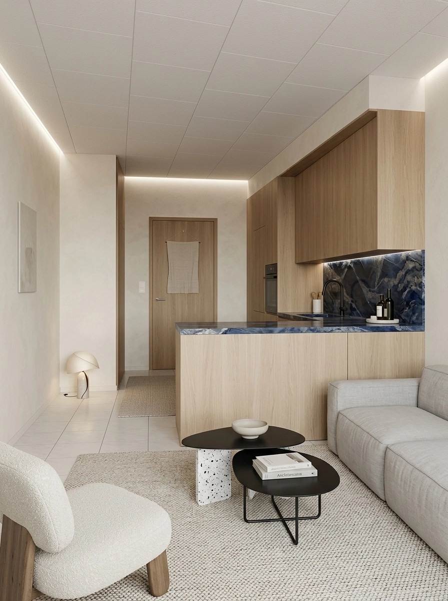 Interior design in Minimalism style — Living Room by GenRoom AI