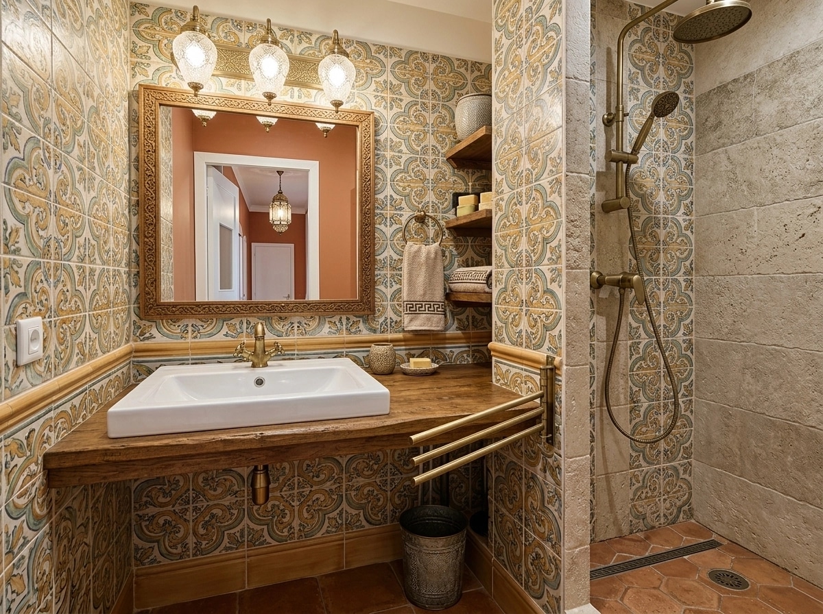 Mediterranean Bathroom design — interior photo by GenRoom AI