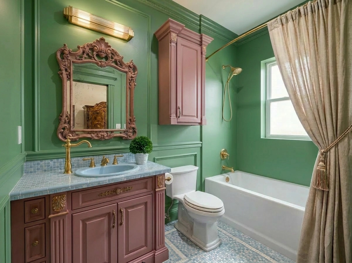 Bathroom interior in Neoclassic style — photo by GenRoom AI