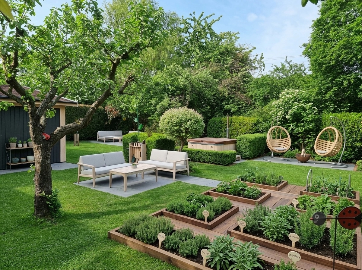 Landscape design in Scandinavian Garden style — Yard by GenRoom AI