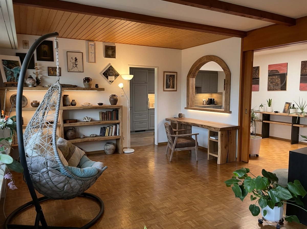 Interior design in Rustic style — Living Room by GenRoom AI