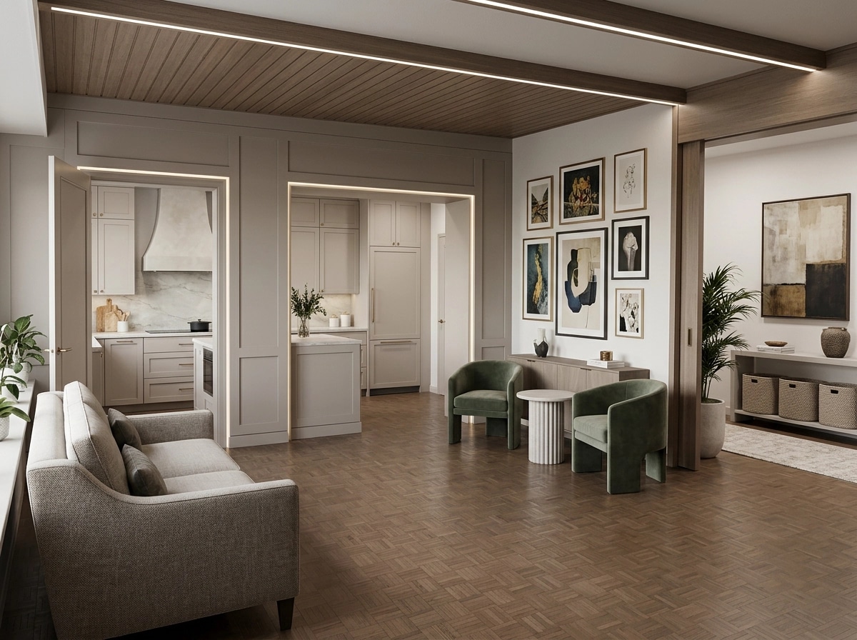 Transitional Ruang Tamu design — interior photo by GenRoom AI