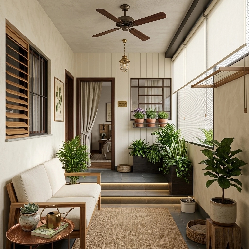 Interior design in Modern Farmhouse style — balcony by GenRoom AI