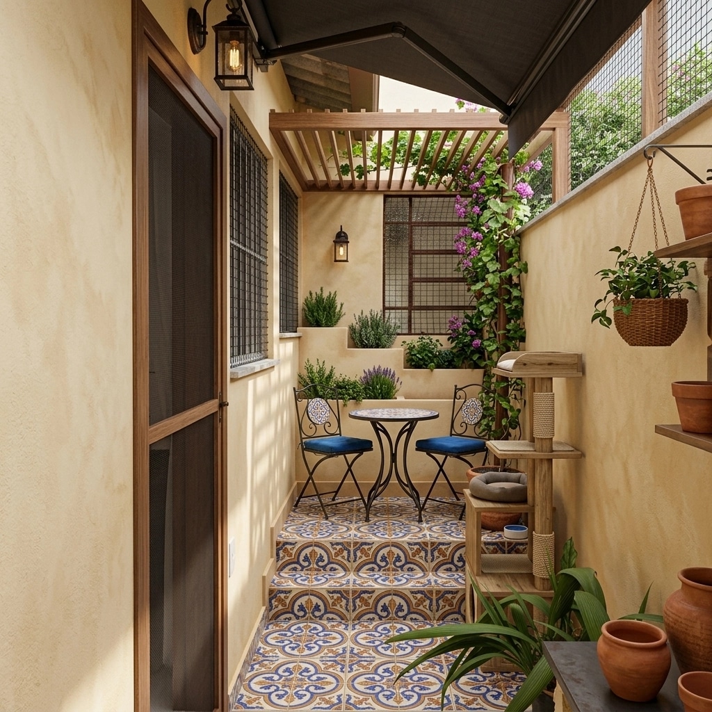 Interior design in Mediterranean style — balcony by GenRoom AI