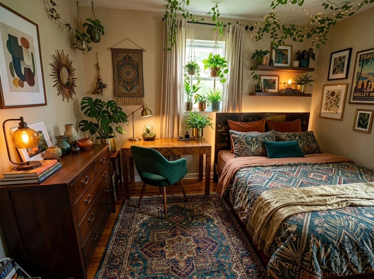 Design d'interni in stile Eclectic — Camera da letto di GenRoom AI