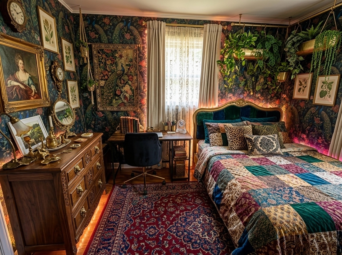 Maximalist Bedroom design — interior photo by GenRoom AI