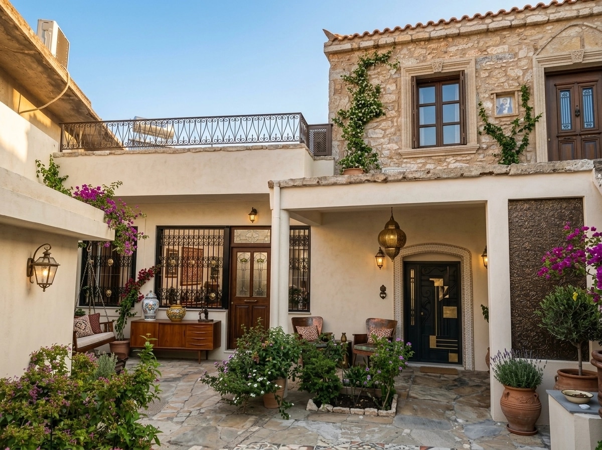 Facade design in Mediterranean Facade style — photo by GenRoom AI