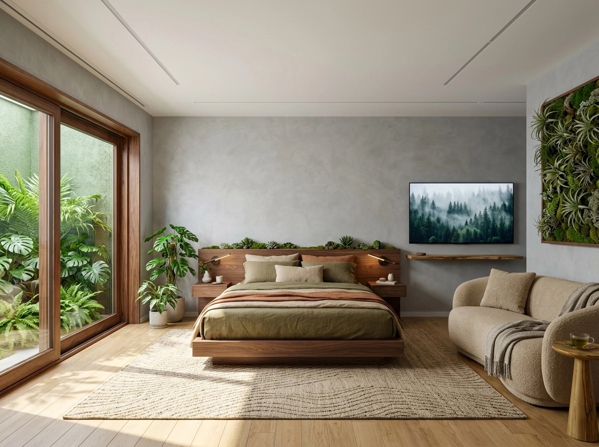 Interior design in Biophilic style — Bedroom by GenRoom AI