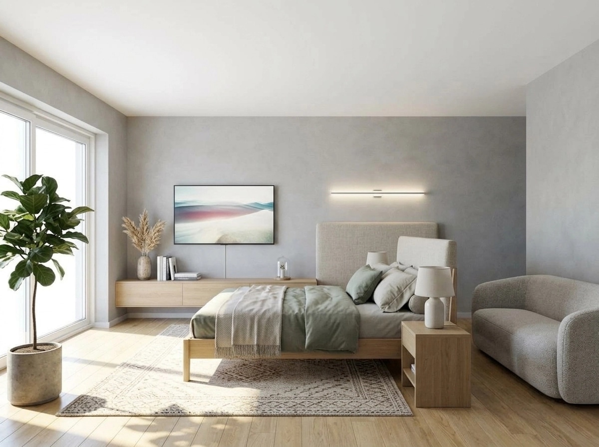 Scandinavian Bedroom design — interior photo by GenRoom AI
