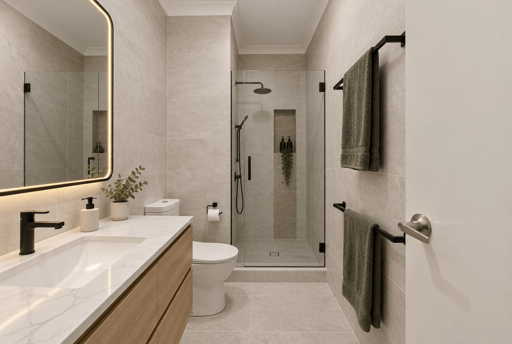 Minimalism Bathroom design — interior photo by GenRoom AI