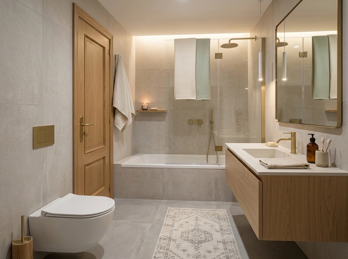 Bathroom interior in Scandinavian style — photo by GenRoom AI