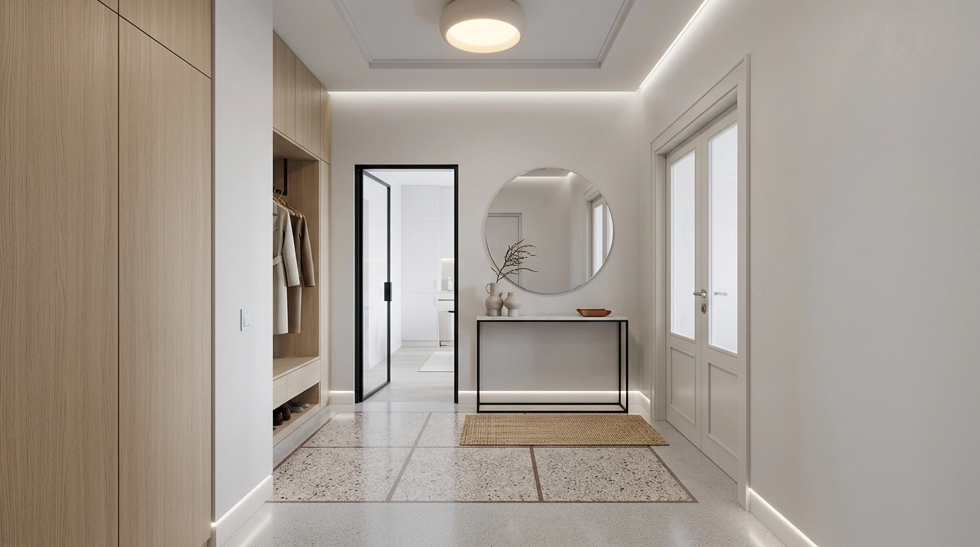 Minimalism Hallway design — interior photo by GenRoom AI