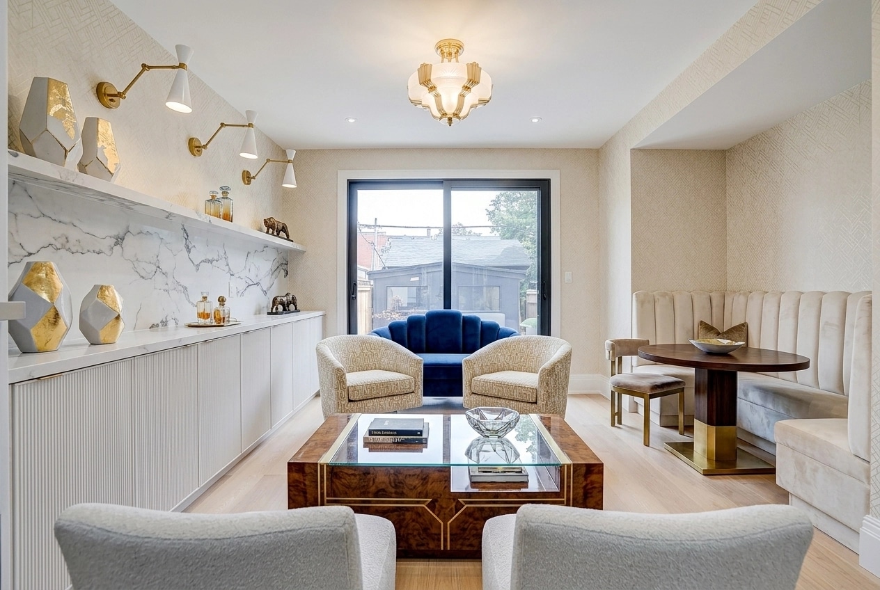 Interior design in Art Deco style — Living Room by GenRoom AI