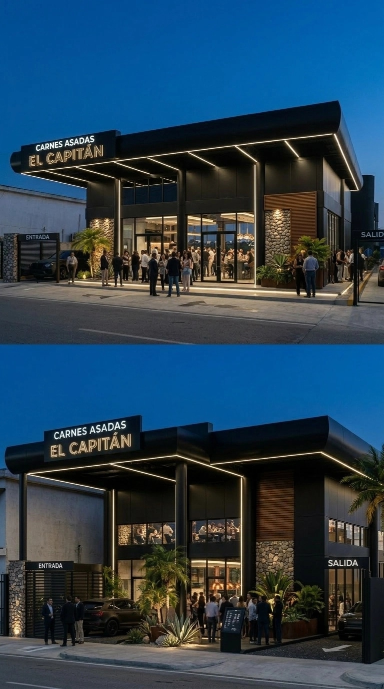 Facade design in Blacktec Facade style — Facade by GenRoom AI