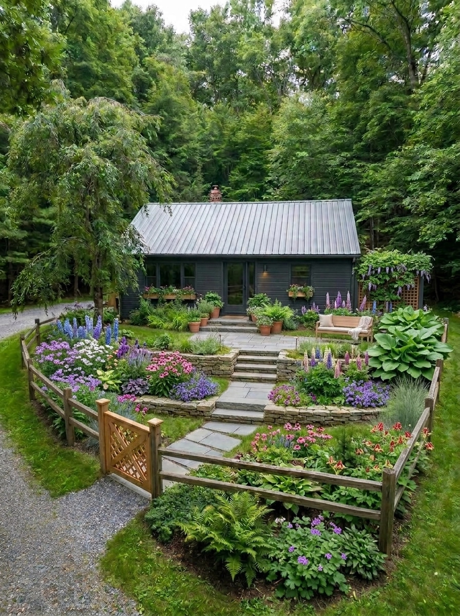 Landscape design in Scandinavian Garden style — Yard by GenRoom AI