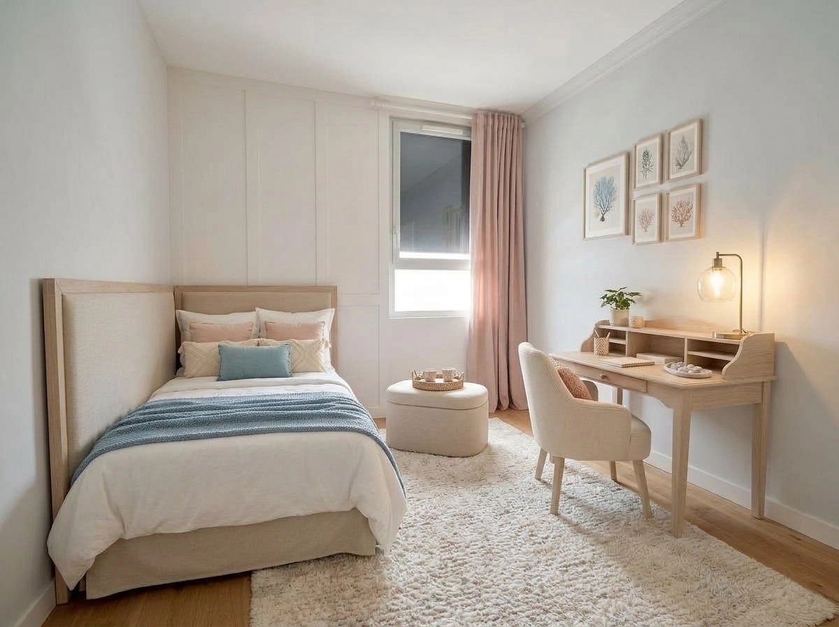 Coastal / Hamptons Bedroom design — interior photo by GenRoom AI